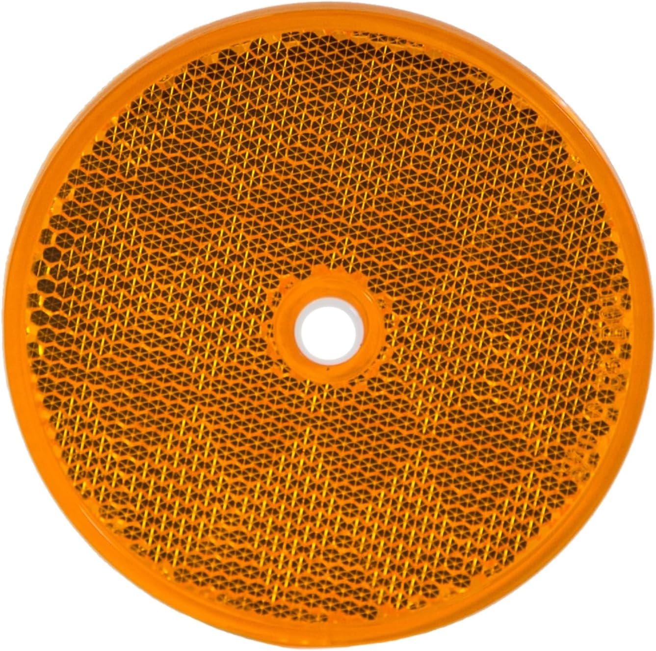 Buyers Products 5623317 Round Amber Reflector – 3-3/16 Inch Bolt-On Trailer Marker Reflector