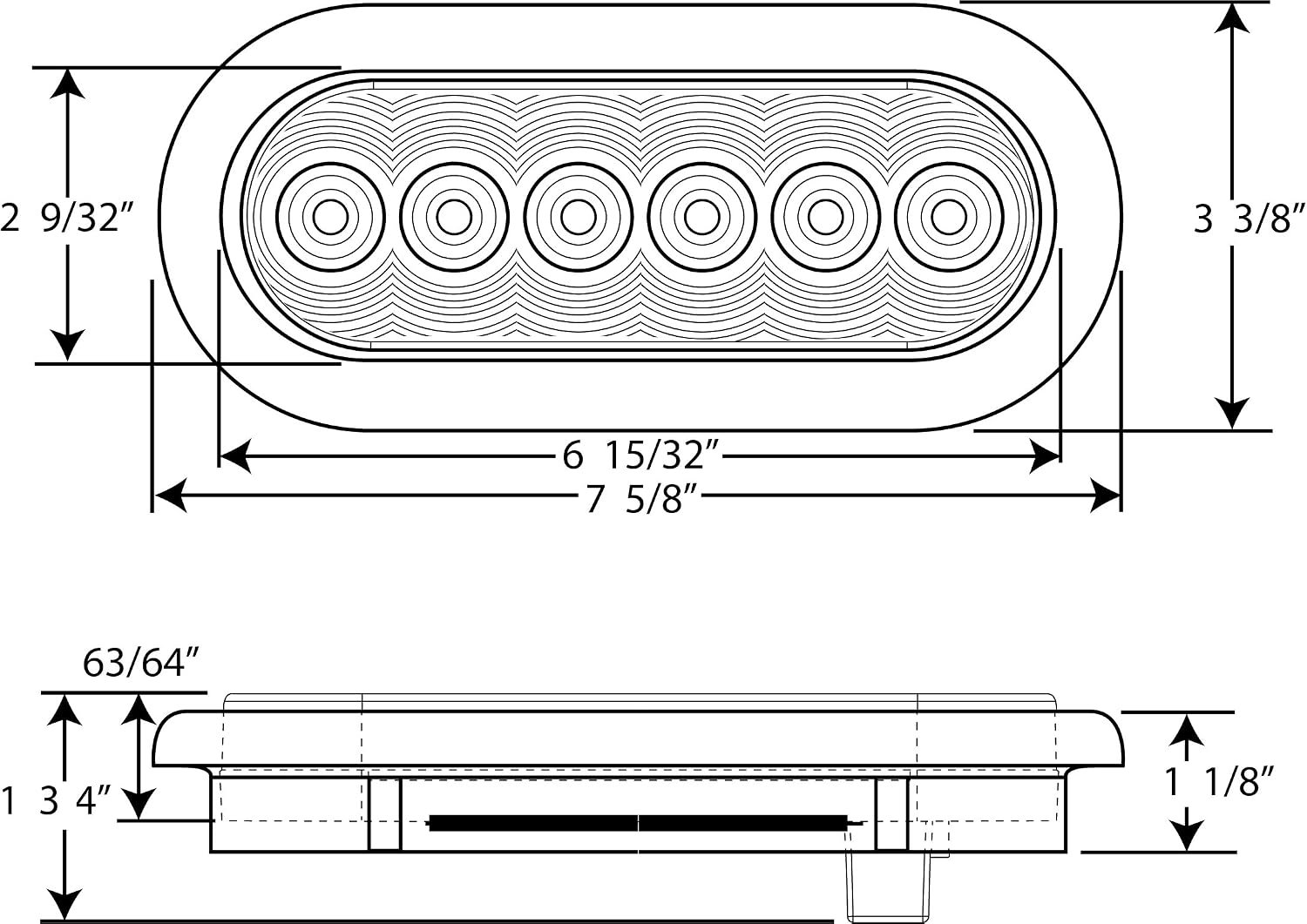 Optronics TLL12RK LED Oval Trailer Light Kit – 6 Diode Stop Turn Tail Lights with Grommets and Plugs Included - Image 5