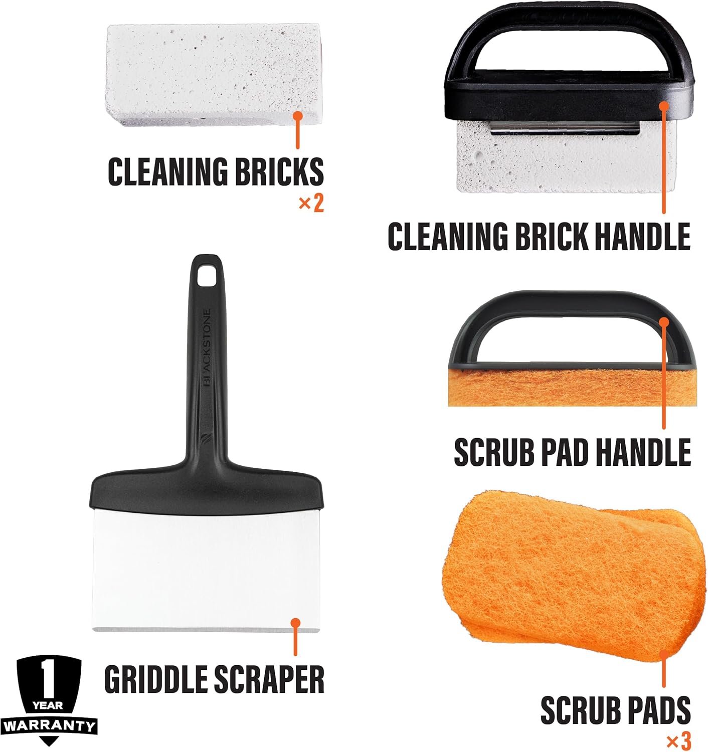 North Atlantic Imports 5060 8-Piece Griddle Cleaning Kit – Complete Cleaning and Surface Maintenance Accessory Set - Image 3