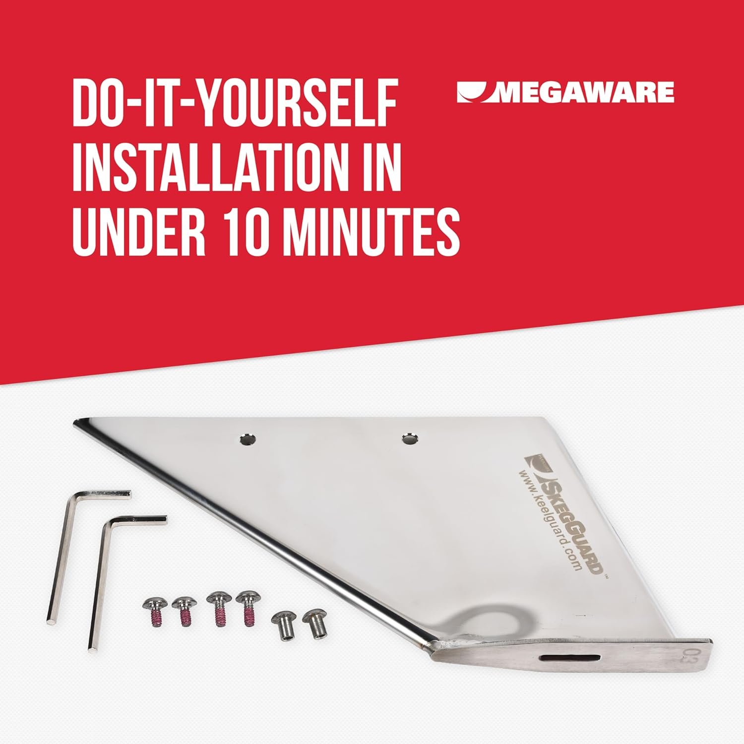 Megaware SkegGuard 27261 Stainless Steel Skeg Protector – 18-Gauge 316 Stainless Protection for Select Outboard Models - Image 6