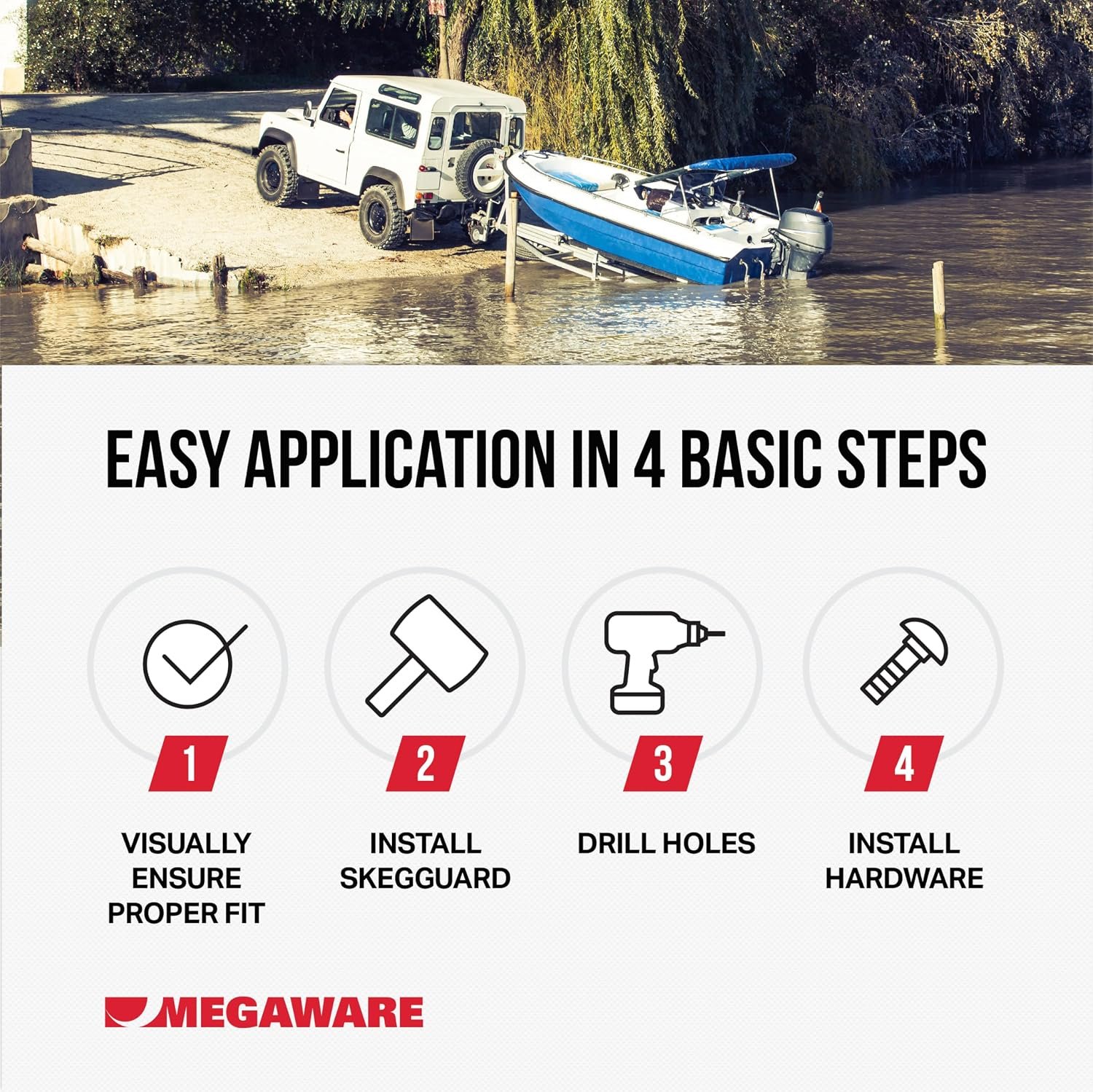 Megaware SkegGuard 27341 Stainless Steel Skeg Protector – 18-Gauge Marine Grade Construction for Select Mariner Outboards - Image 4