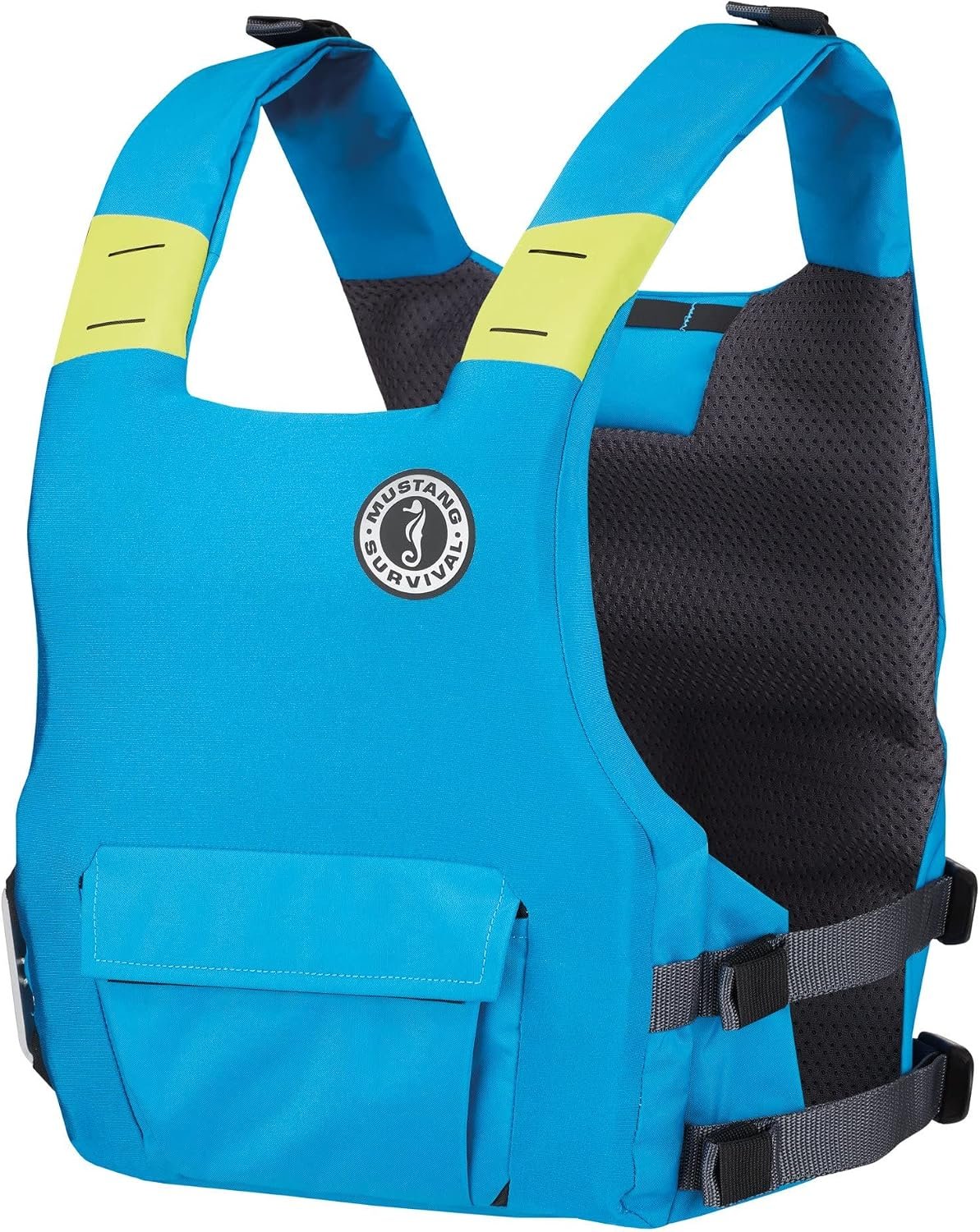 Mustang Survival MD7183268 Khimera Dual Flotation Life Vest – Blue Hybrid PFD with Foam and Inflatable Buoyancy System