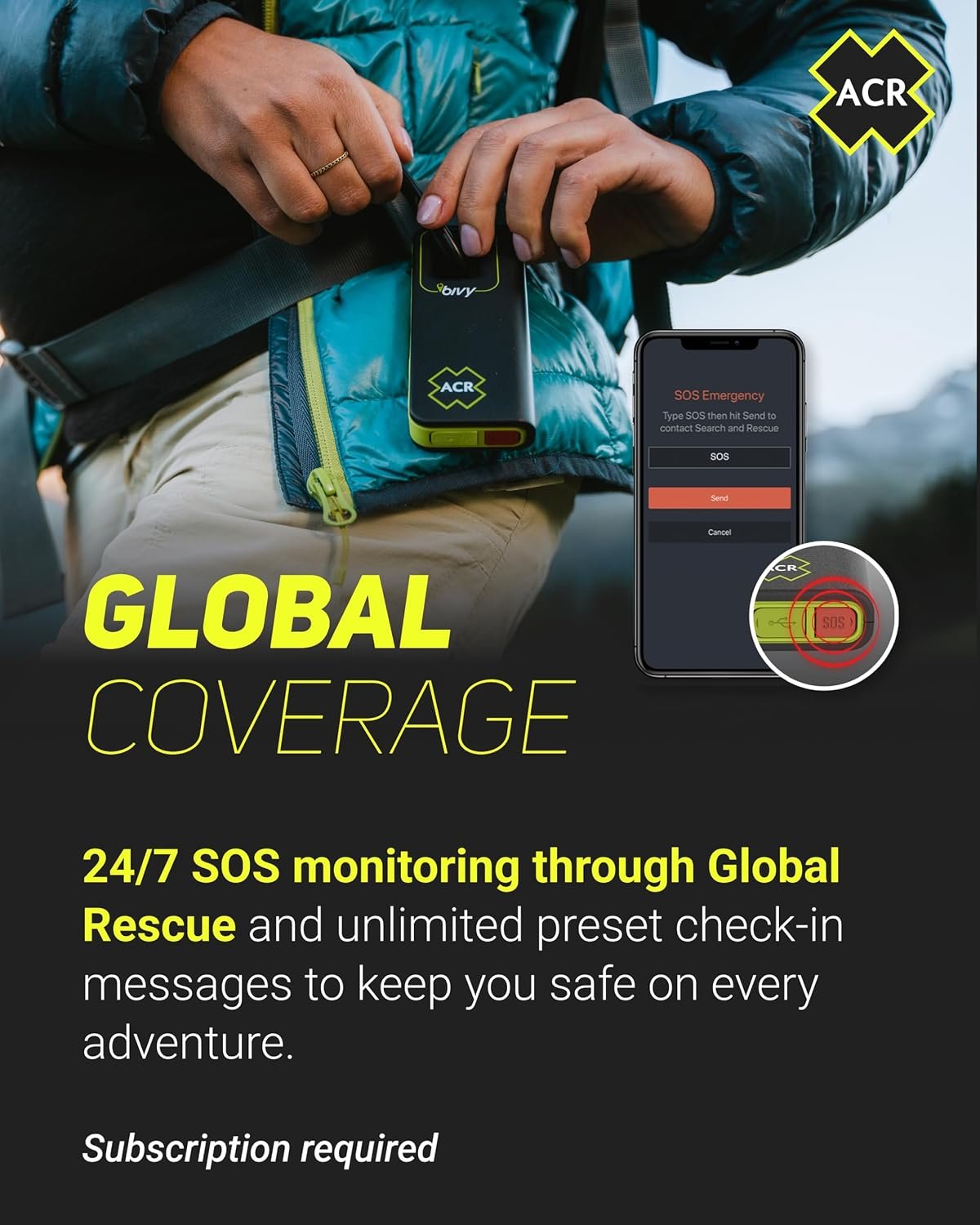 ACR Electronics 4601 Bivy Stick Satellite Communicator – Global Iridium Messaging Device with GPS Tracking and SOS - Image 3
