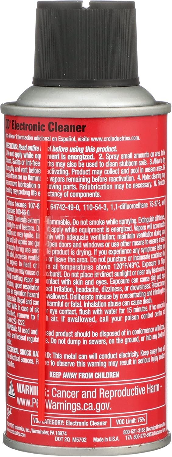 CRC 5101 QD Electronic Cleaner Aerosol – 6 oz Plastic-Safe Quick-Dry Cleaner for Electronics, Circuit Boards, and Electrical Components - Image 2