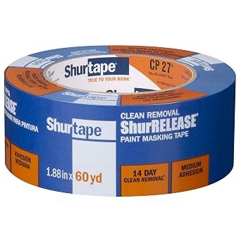 Shurtape CP 027 BLU 202880 Premium Blue Painter’s Tape – 48mm x 55m UV-Resistant Multi-Surface Masking Tape, Case of 24 Rolls