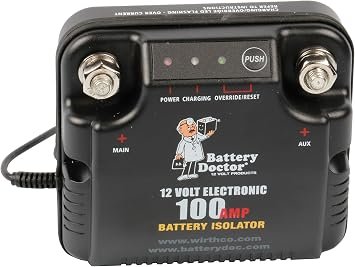 WirthCo 20090 Battery Isolator – Auxiliary Battery Charging Isolator for RV, Marine, and Specialty Vehicle Power Systems