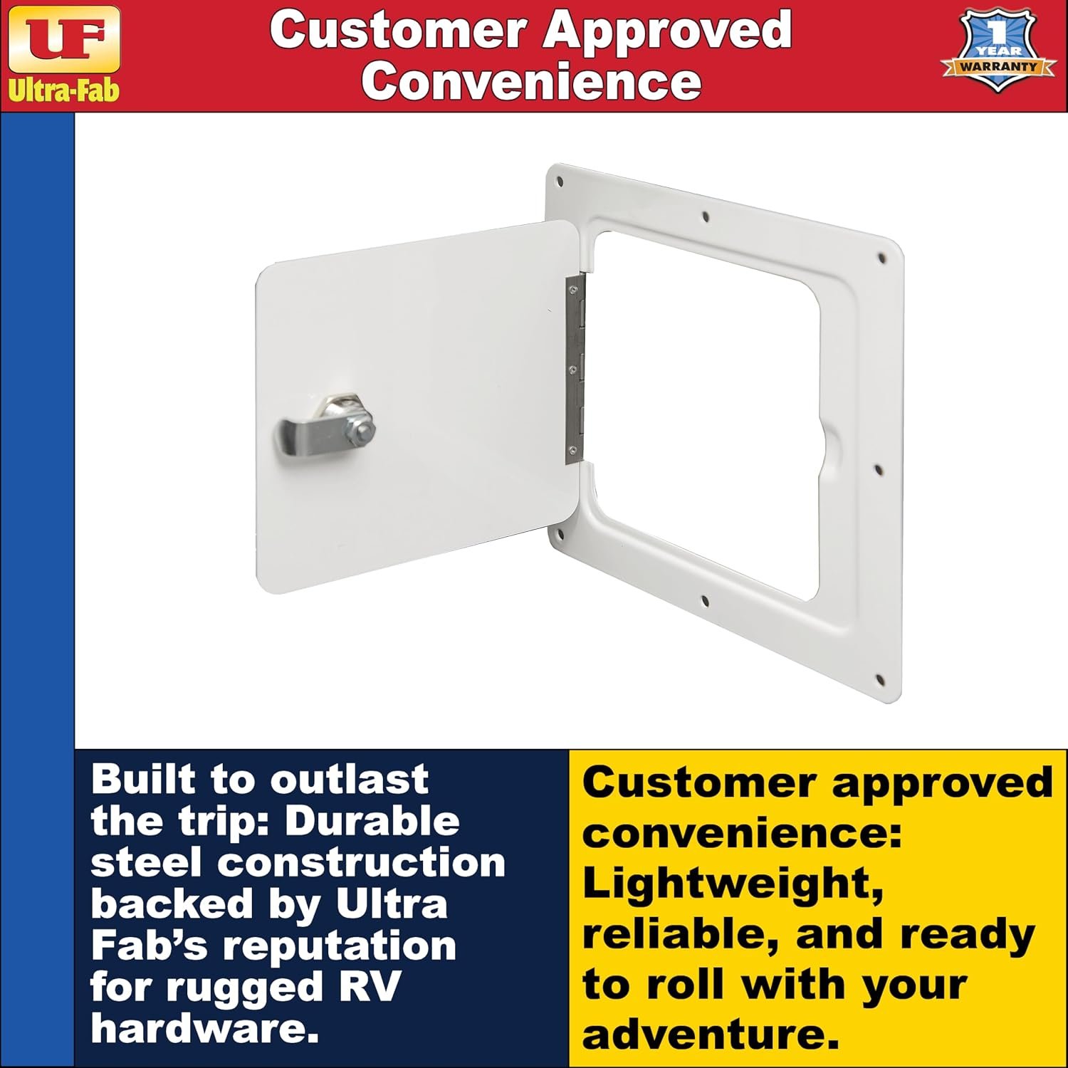 Ultra-Fab 48979009 Universal Access Door – White Locking Cargo Access Door with 5in x 5in Opening and 8in x 7in Frame - Image 5