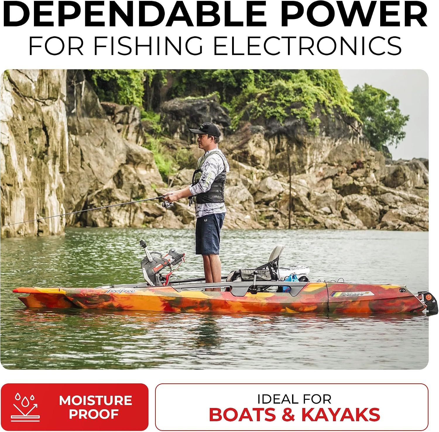 Connect-Ease RCE12VKYK YAK QUIK 3 Device Connection System – 12V Plug-and-Play Power Hub for Kayak Fishing Electronics and Ice Fishing Gear - Image 2
