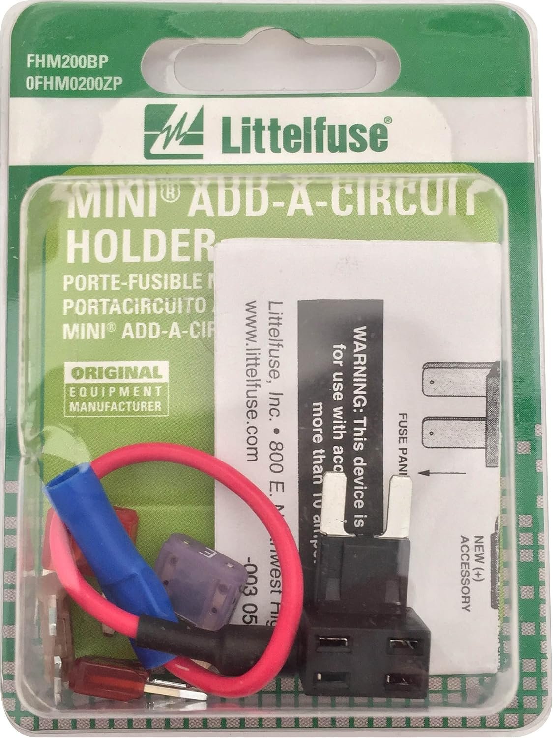 Littelfuse FHM200BP Mini Fuse Add-A-Circuit Kit – Dual Circuit Fuse Tap for Accessory Installation
