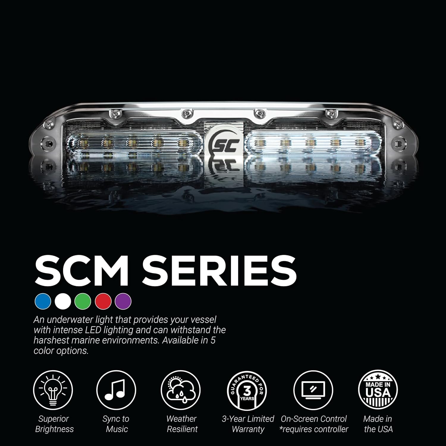 Shadow-Caster SCM-6 Bimini Blue Underwater Light – Compact Marine LED Fixture with Brilliant Blue Underwater Illumination - Image 3