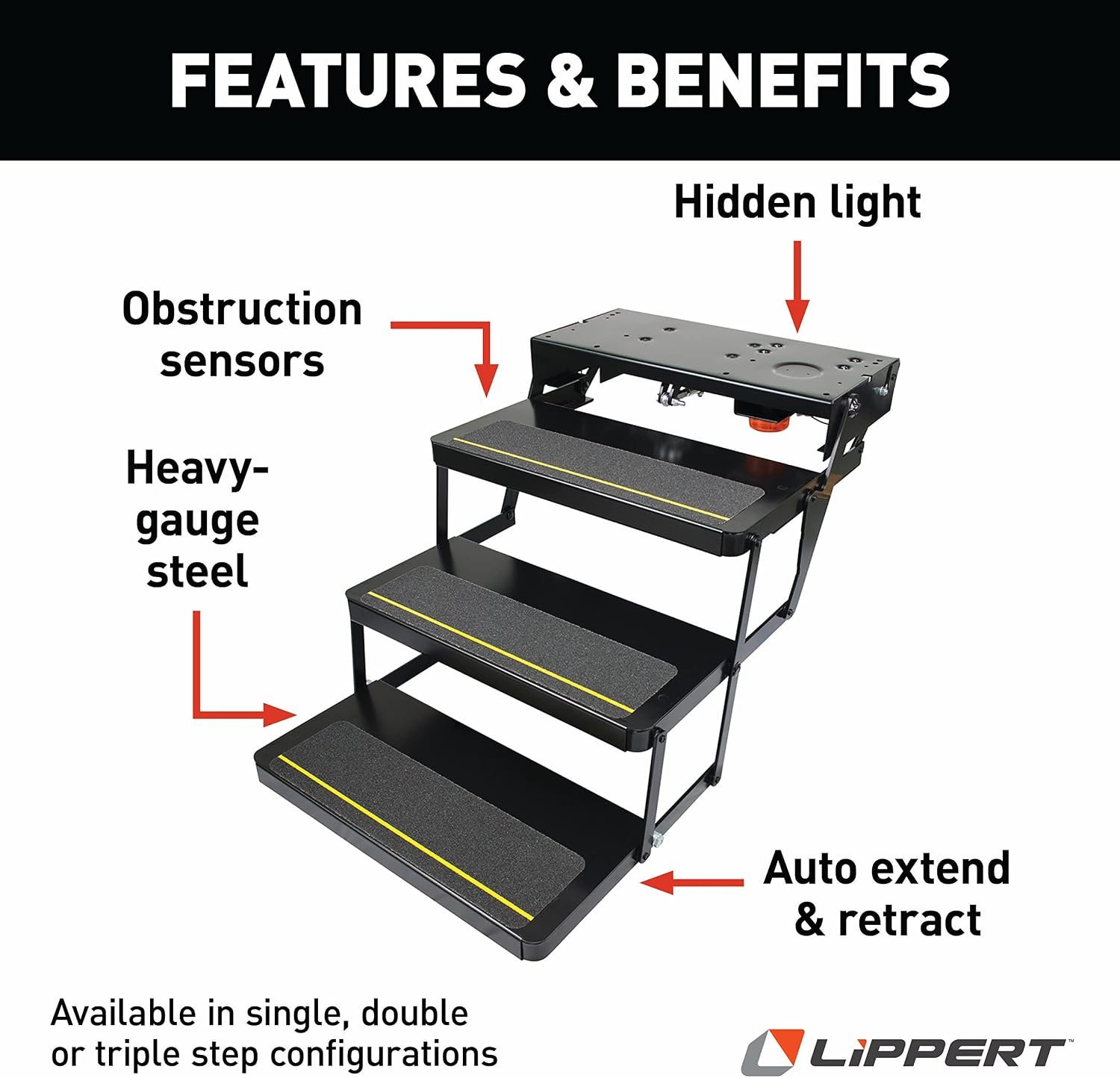 Lippert 369552 Kwikee 25 Series Electric RV Step – Automatic Entry Step Assembly for Motorhomes and RVs - Image 3