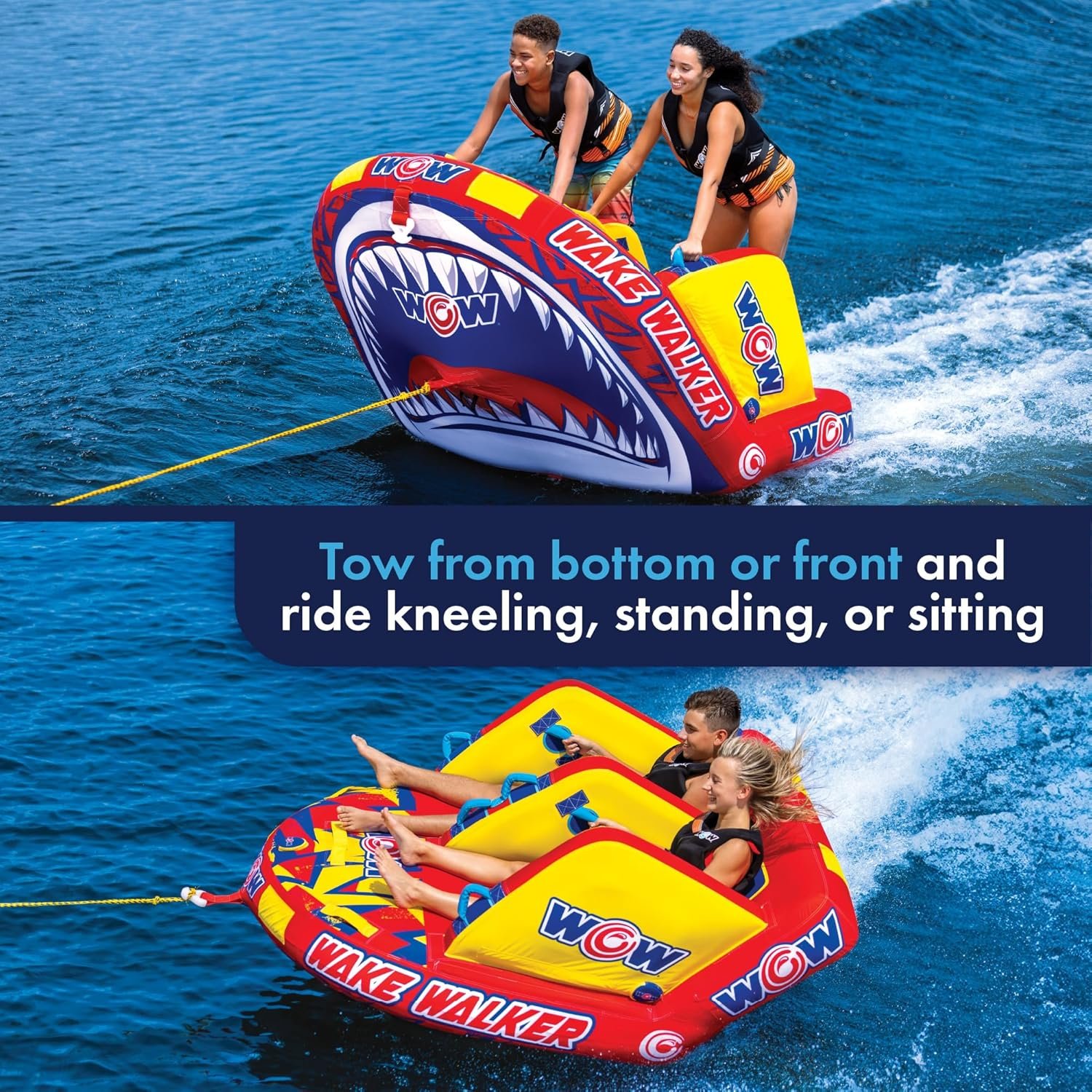 WOW Sports 23WTO4770 Wake Walker 2 Person Towable – Secure Cockpit Seating with Reinforced Tow System - Image 3