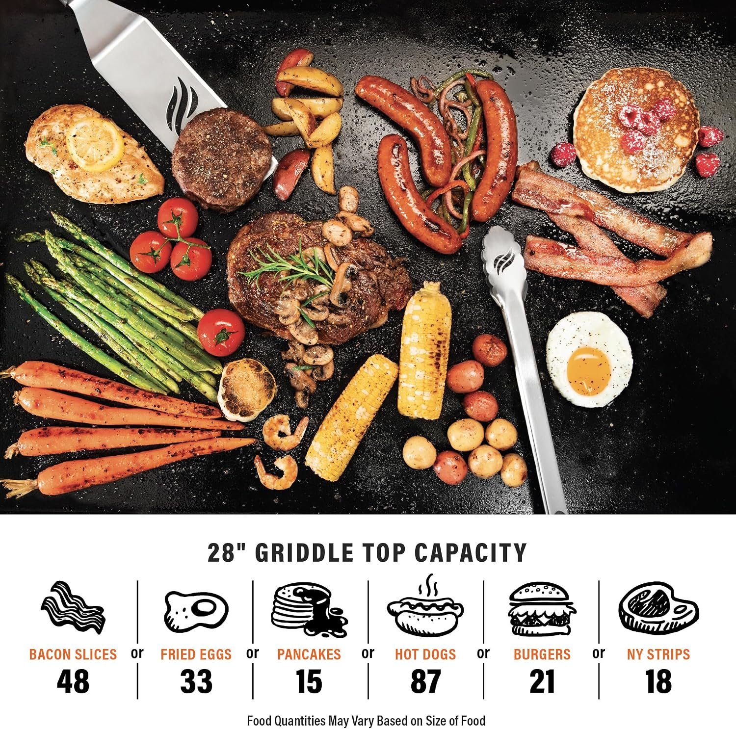 Blackstone 1962 Patio Series 28in Griddle with Air Fryer – 34,000 BTU Dual Burners, Hood and Dual 4 Qt Drawers - Image 4