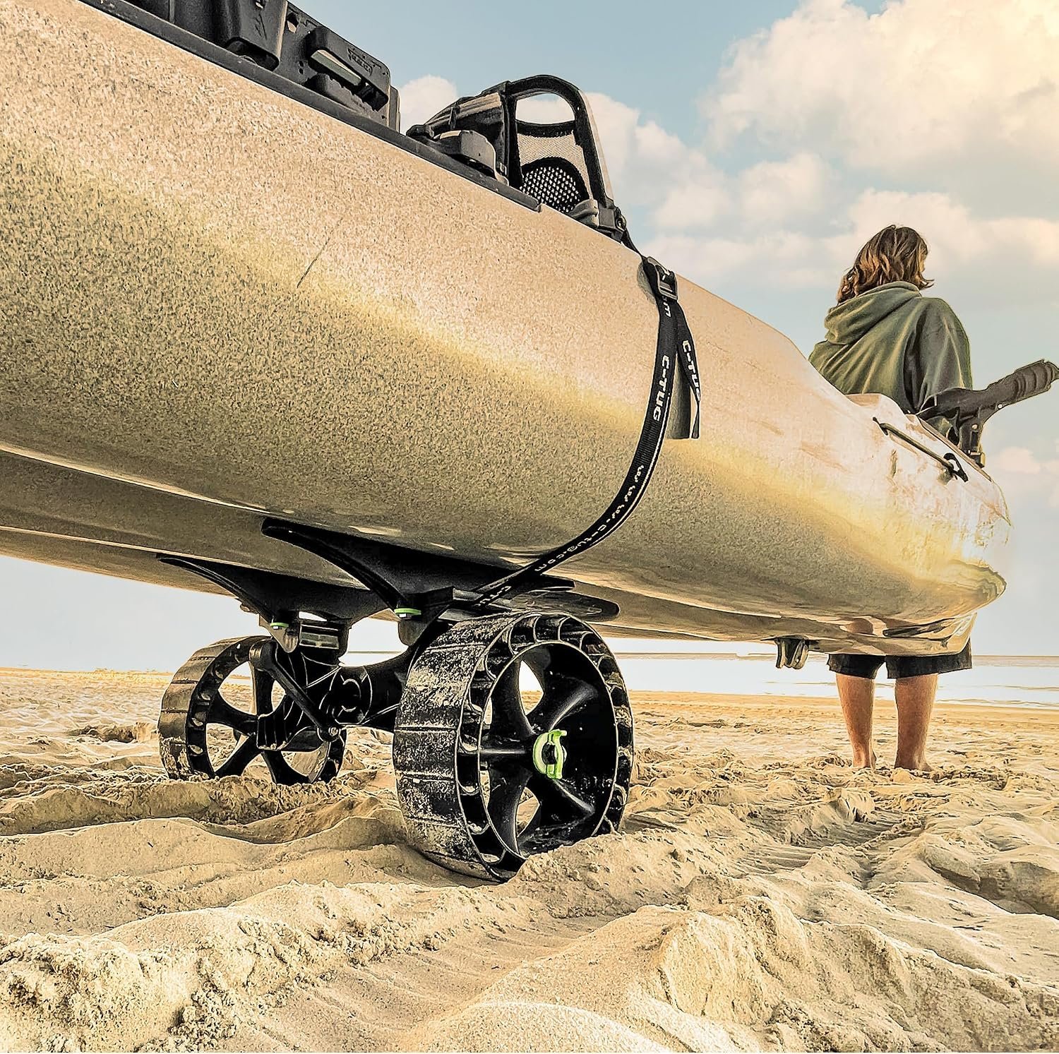 RAILBLAZA 50001471 C-TUG R with SandTrakz Wheels – 176 lb Kayak Cart for Soft Sand Transport - Image 6