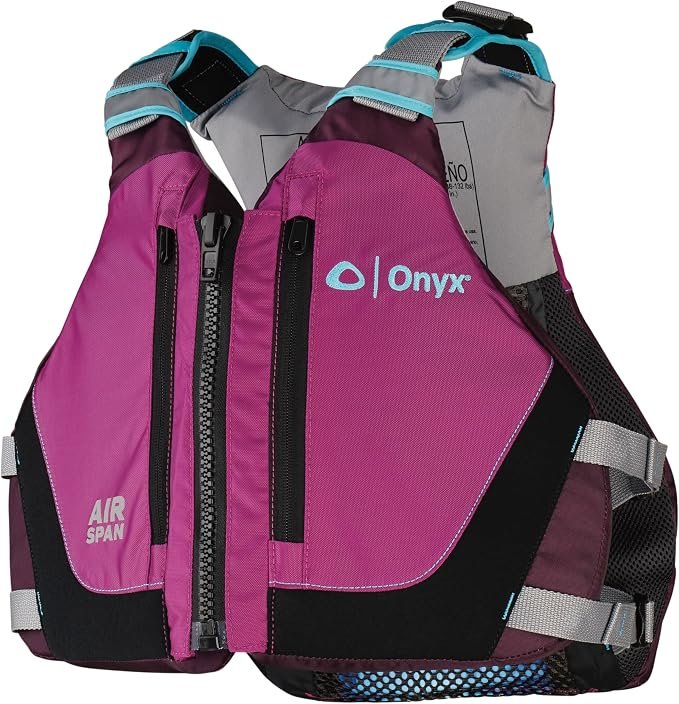 Onyx Air Span Breeze Paddling Kayak Life Vest – Lightweight Mesh Back Design, Adjustable Fit, USCG Approved