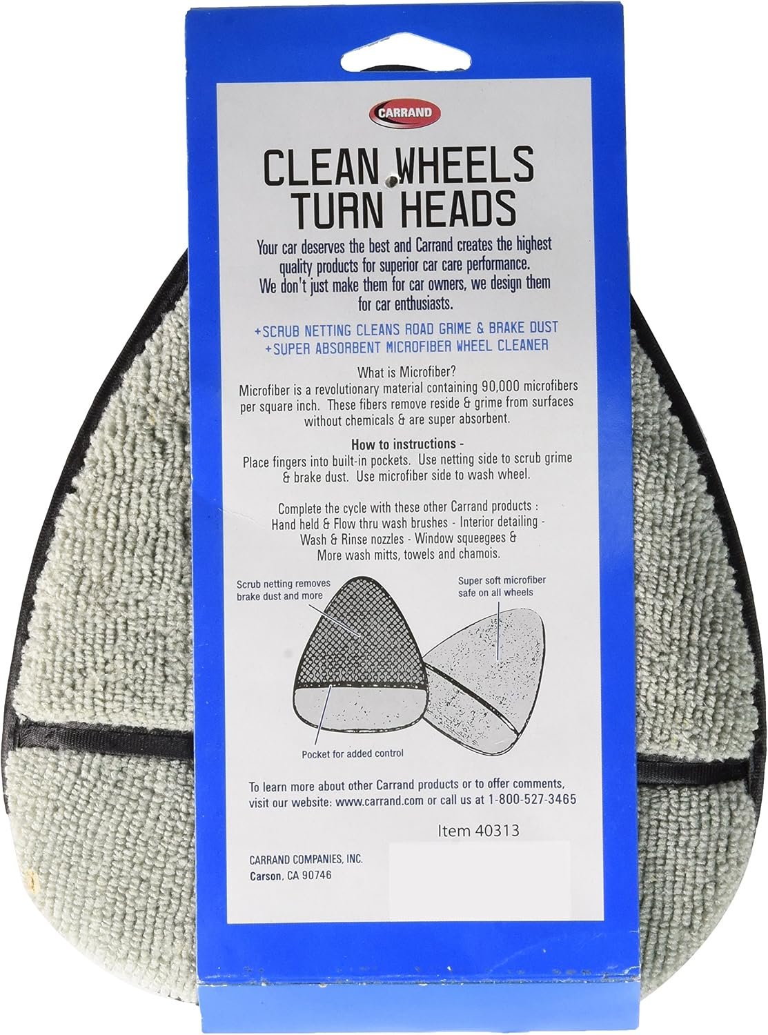Carrand 40313 Microfiber Wheel Detailer – Flexible Wheel Cleaning Tool for Spokes and Tight Rim Areas - Image 2