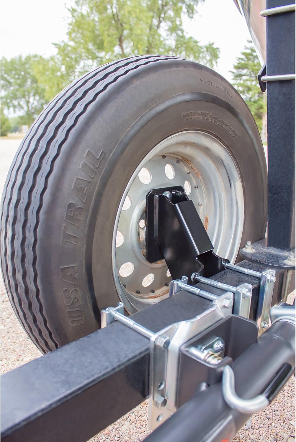 Dutton-Lainson 22121 Spare Tire Bracket – Black Painted Steel Trailer Tire Carrier, Bolt-On Frame Mount - Image 2