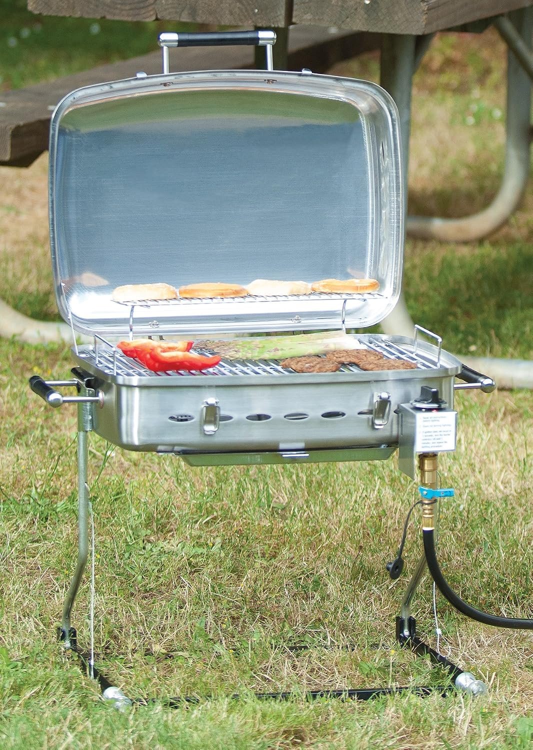 Faulkner 52302 Deluxe Stainless Steel Gas Grill – Portable Outdoor Cooking Grill for Camping and RV Use - Image 5