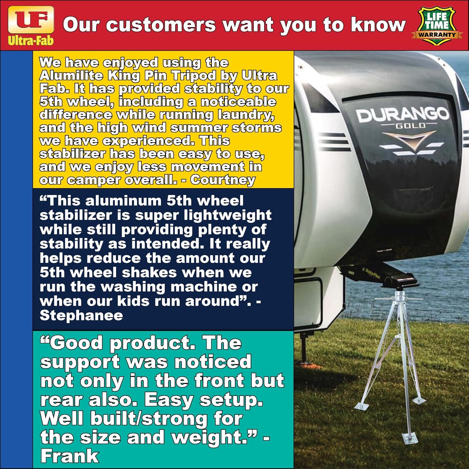 Ultra-Fab 19950200 King Pin Stabilizer – Aluminum RV Fifth-Wheel Stabilizing Support System - Image 3