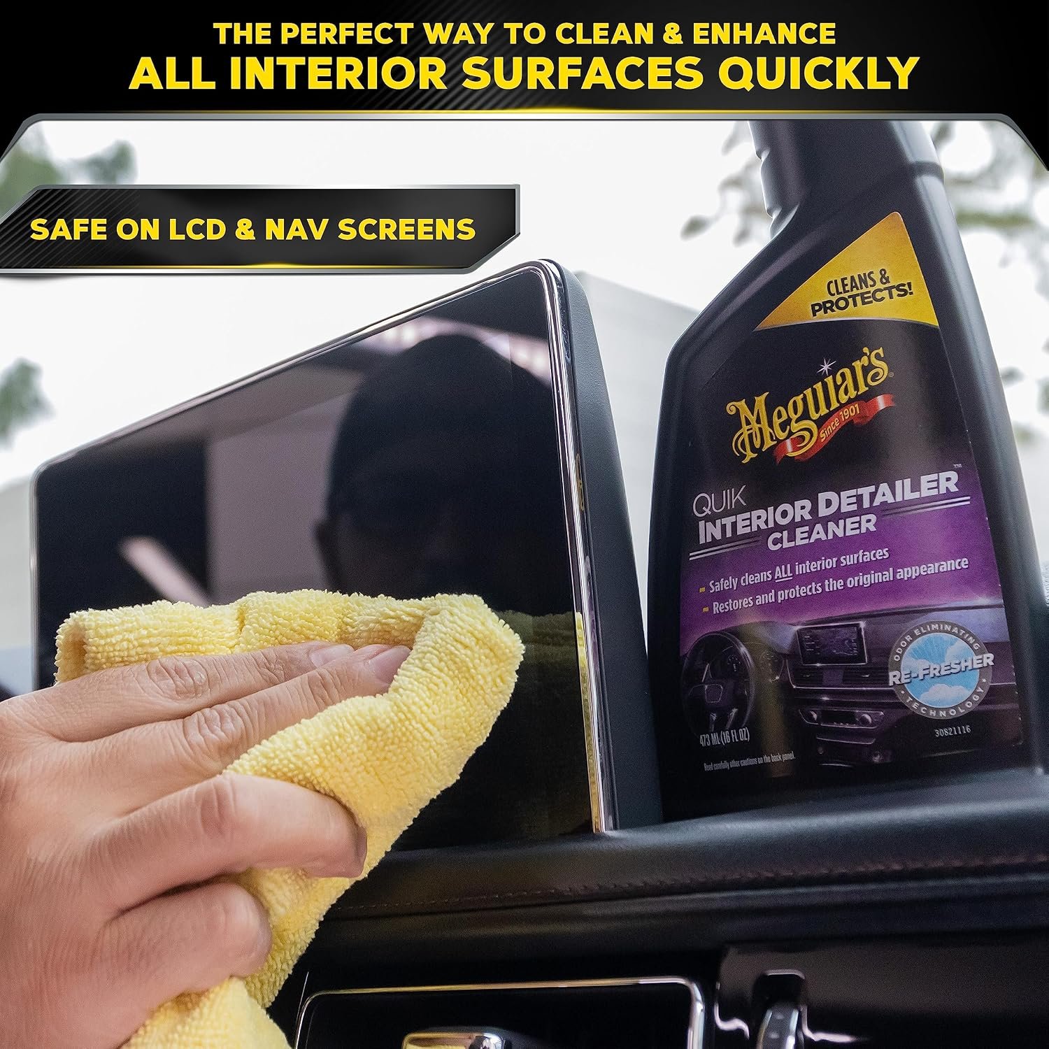 Meguiar's G13616 Quik Interior Detailer – 16 oz Spray Cleaner, UV Protection, Multi-Surface Interior Care - Image 2
