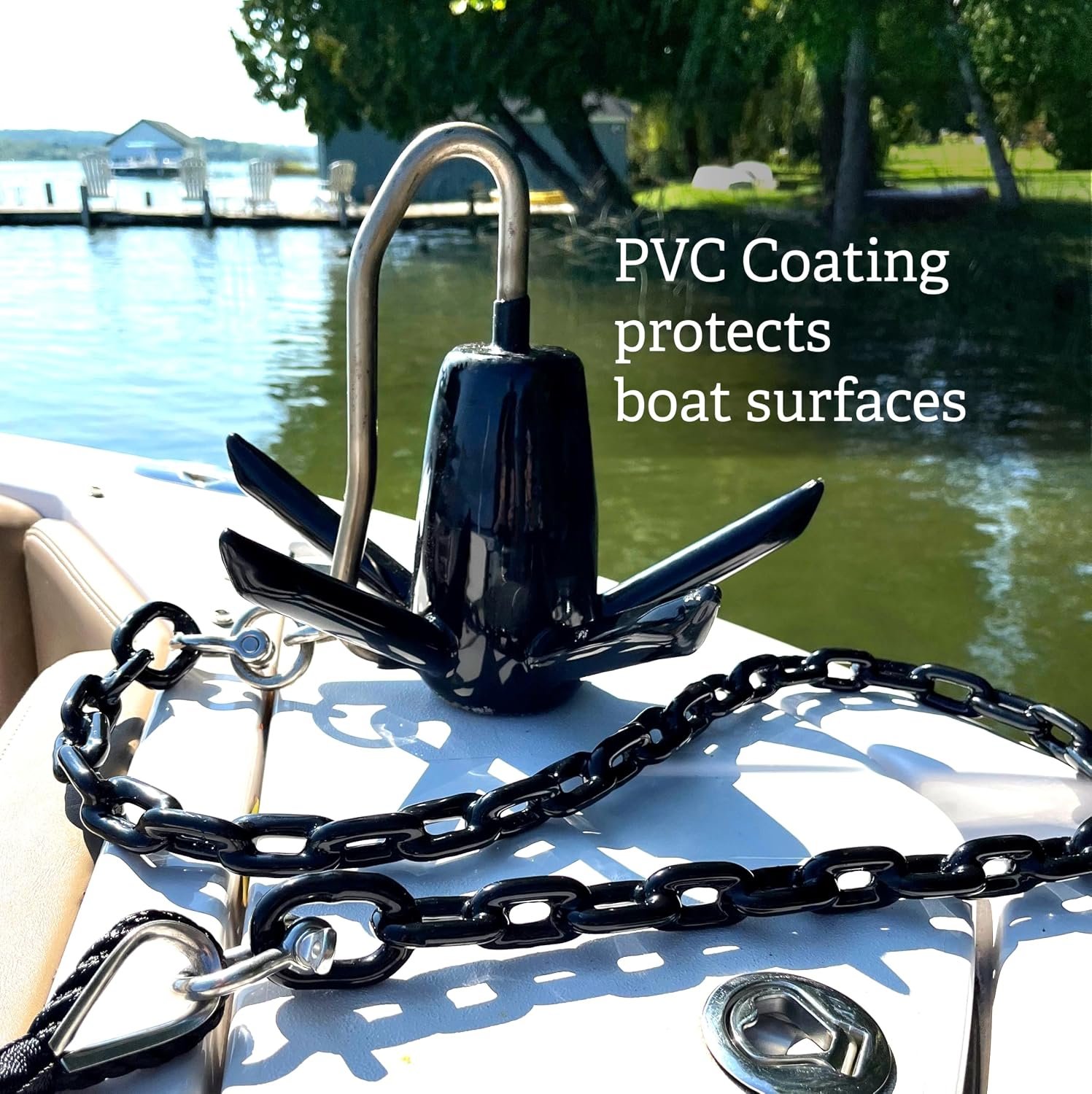 Greenfield 618B Richter Anchor – 18 lb Black PVC-Coated Cast Iron Anchor for Boats up to 24ft with Self-Releasing Design - Image 3