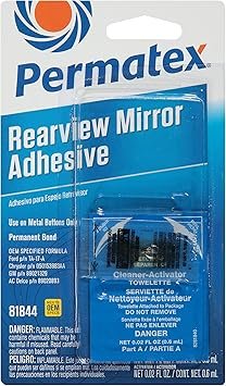 Permatex 81844 Rear View Mirror Adhesive Kit – Professional Two-Part Mirror Bonding System for Windshield Mounts