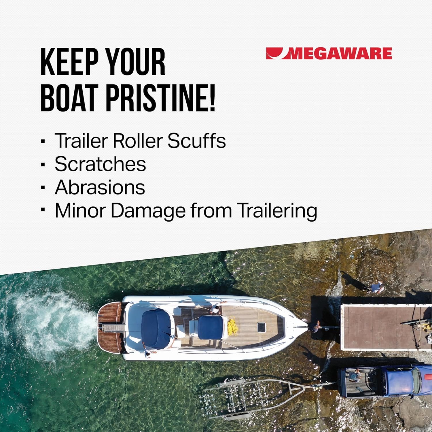 Megaware KeelGuard ScuffBuster XL Notched Bow Guard – 12in UV-Stabilized Protection Pad for Boat Trailer Contact Areas - Image 3