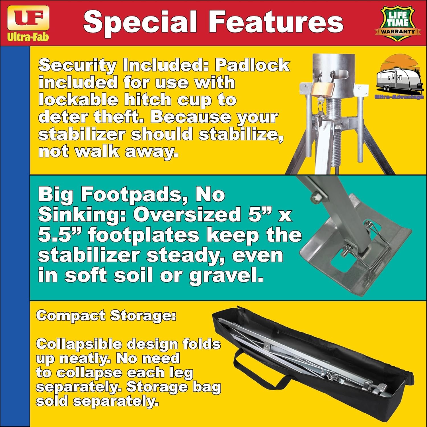 Ultra-Fab 19950200 King Pin Stabilizer – Aluminum RV Fifth-Wheel Stabilizing Support System - Image 2