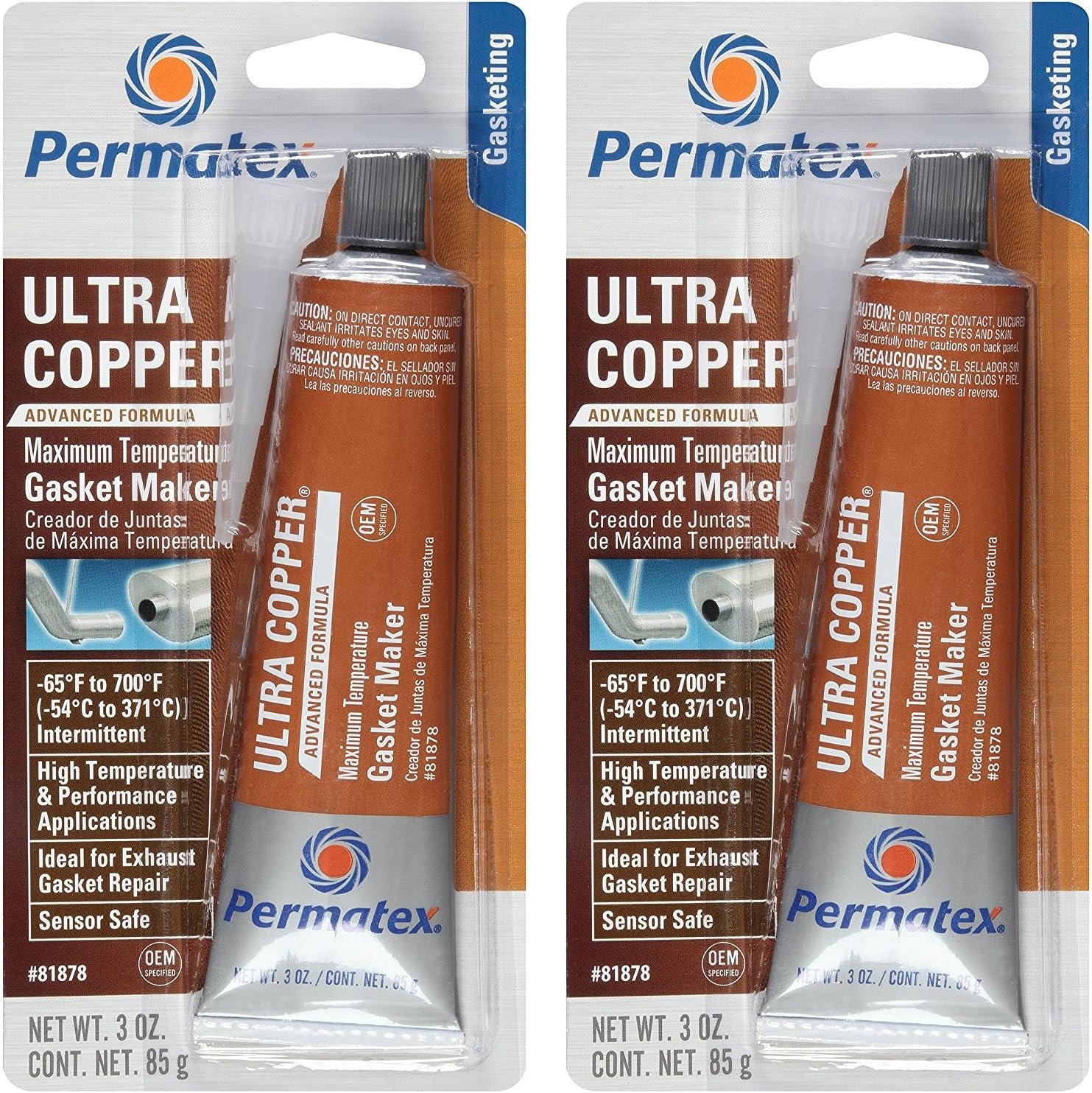 Permatex 81878 Ultra Copper High-Temp RTV Silicone Gasket Maker – 3 oz Tube – Rated to 700°F Intermittent - Image 7