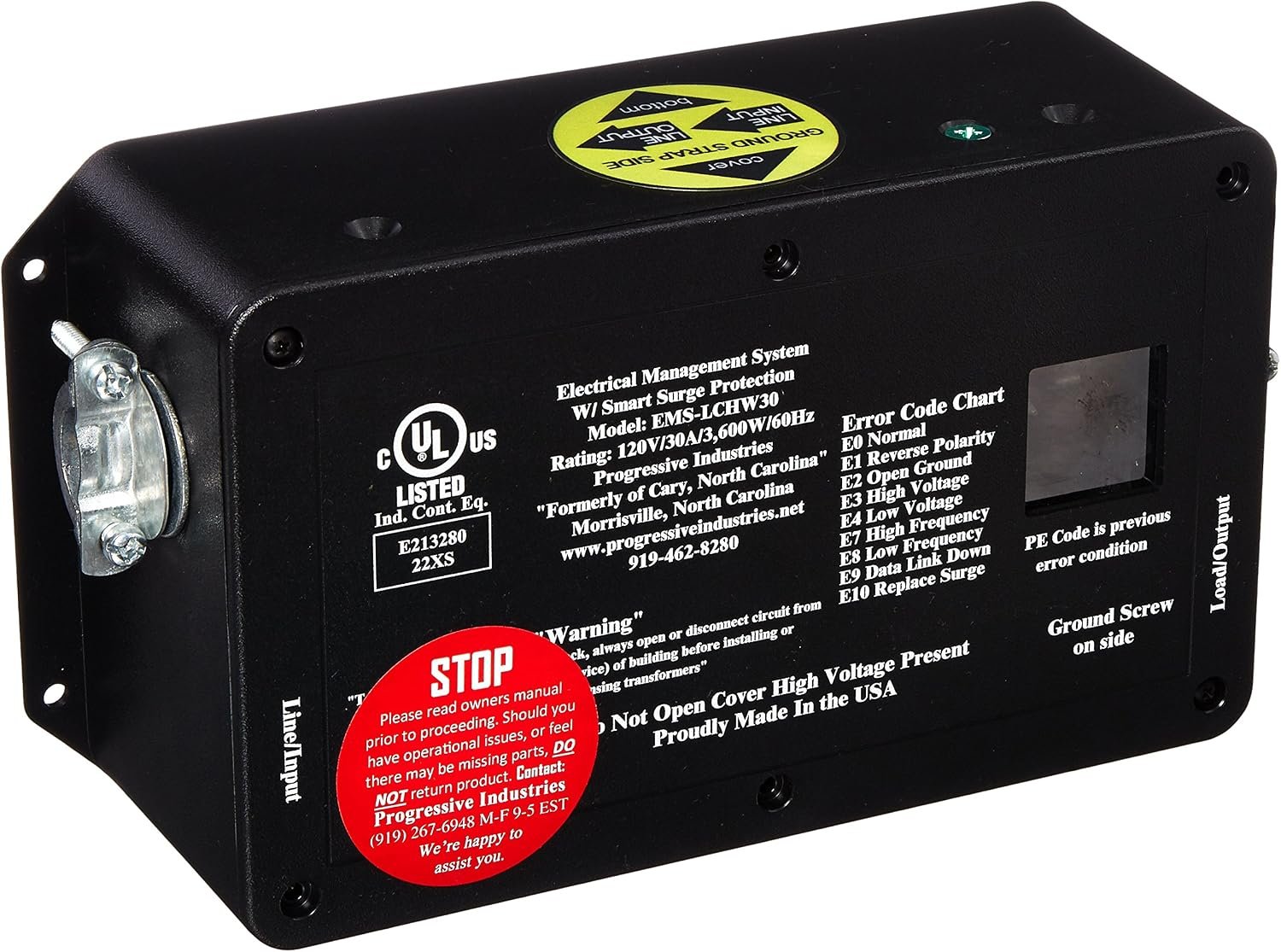 Progressive Industries EMSLCHW30 Hardwired RV Electrical Management System – 30 Amp Surge Protection and Monitoring