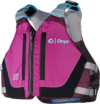Onyx Outdoor 60002023 Air Span Breeze Kayak Life Vest – L/XL Paddling PFD with Ventilated Back Design
