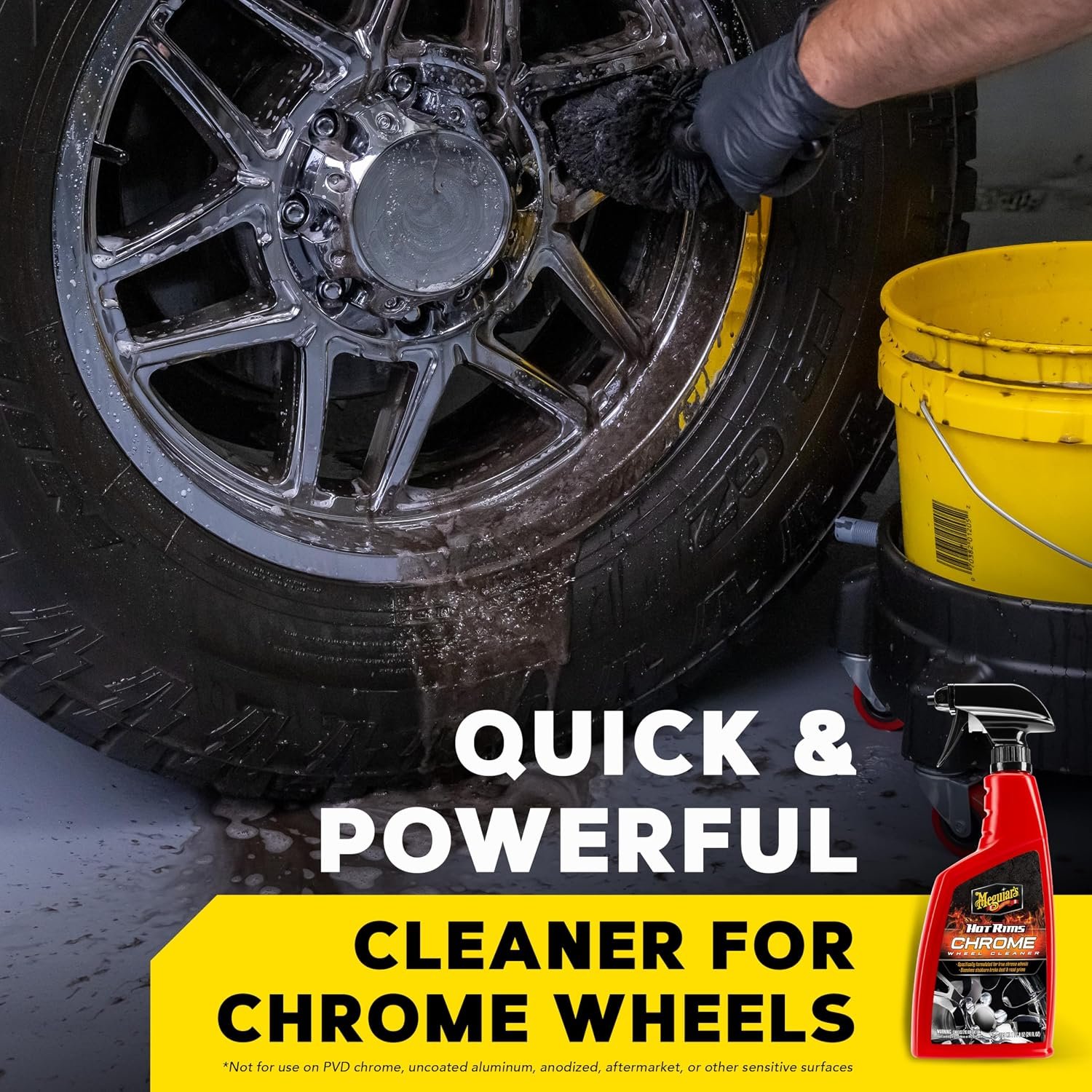 Meguiar's G19124 Hot Rims Chrome Wheel Cleaner – 24 oz Xtreme Cling Foam for Chrome Wheels & Brake Dust Removal - Image 4