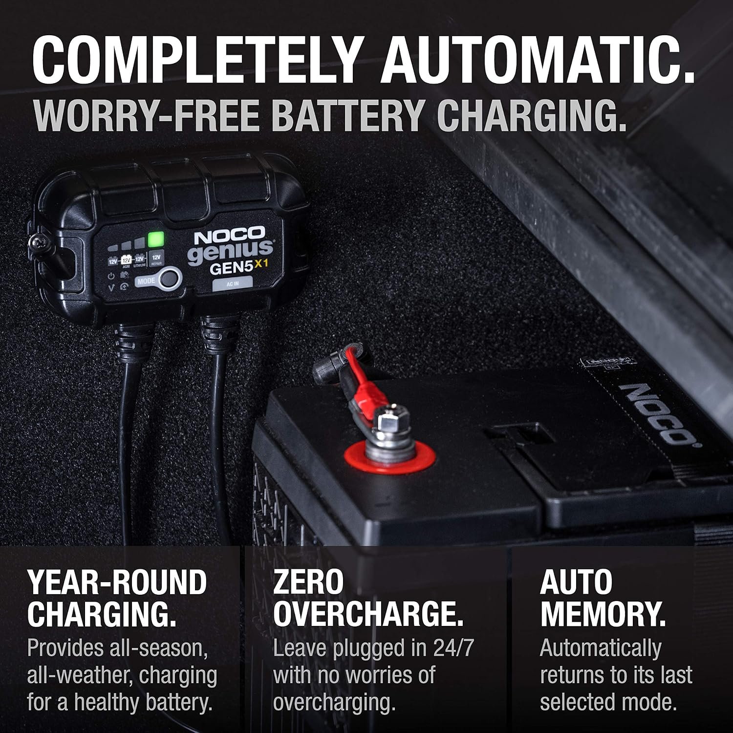 NOCO GEN5X1 1-Bank 5A Onboard Battery Charger – Waterproof Smart Charger for Marine and Recreational Batteries - Image 3