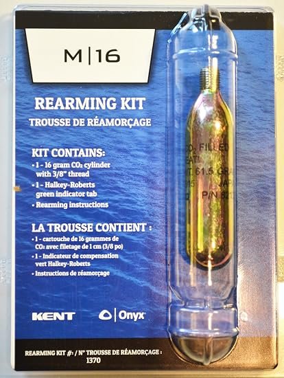Onyx Outdoor M-16 Rearming Kit 16 Gram – Replacement CO2 Cylinder and Arming Components for M-16 Inflatable PFDs