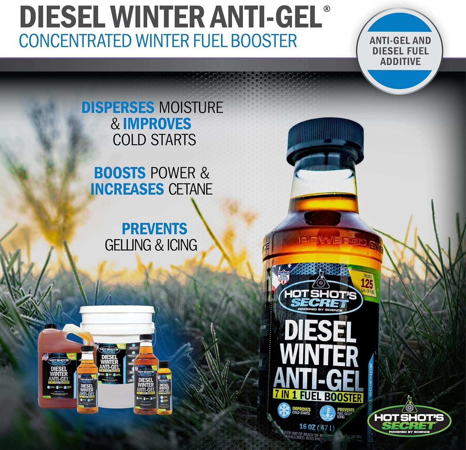 Hot Shot's Secret P403316Z Diesel Winter Anti-Gel – 16oz Round Bottle Fuel Treatment for 125 Gallons and Cold Weather Operation - Image 5