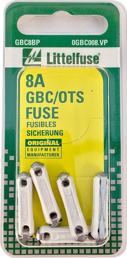 Littelfuse GBC8BP Ceramic Fuse 5-Pack – 8 Amp Cartridge Fuses with Ceramic Body Construction