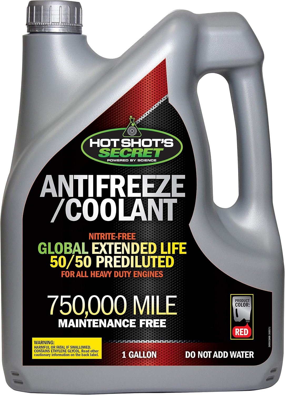 Hot Shot’s Secret 1G750KR505 750K Extended Life Coolant – 1 Gallon 50/50 Premixed Red Antifreeze with 750,000-Mile Service Life