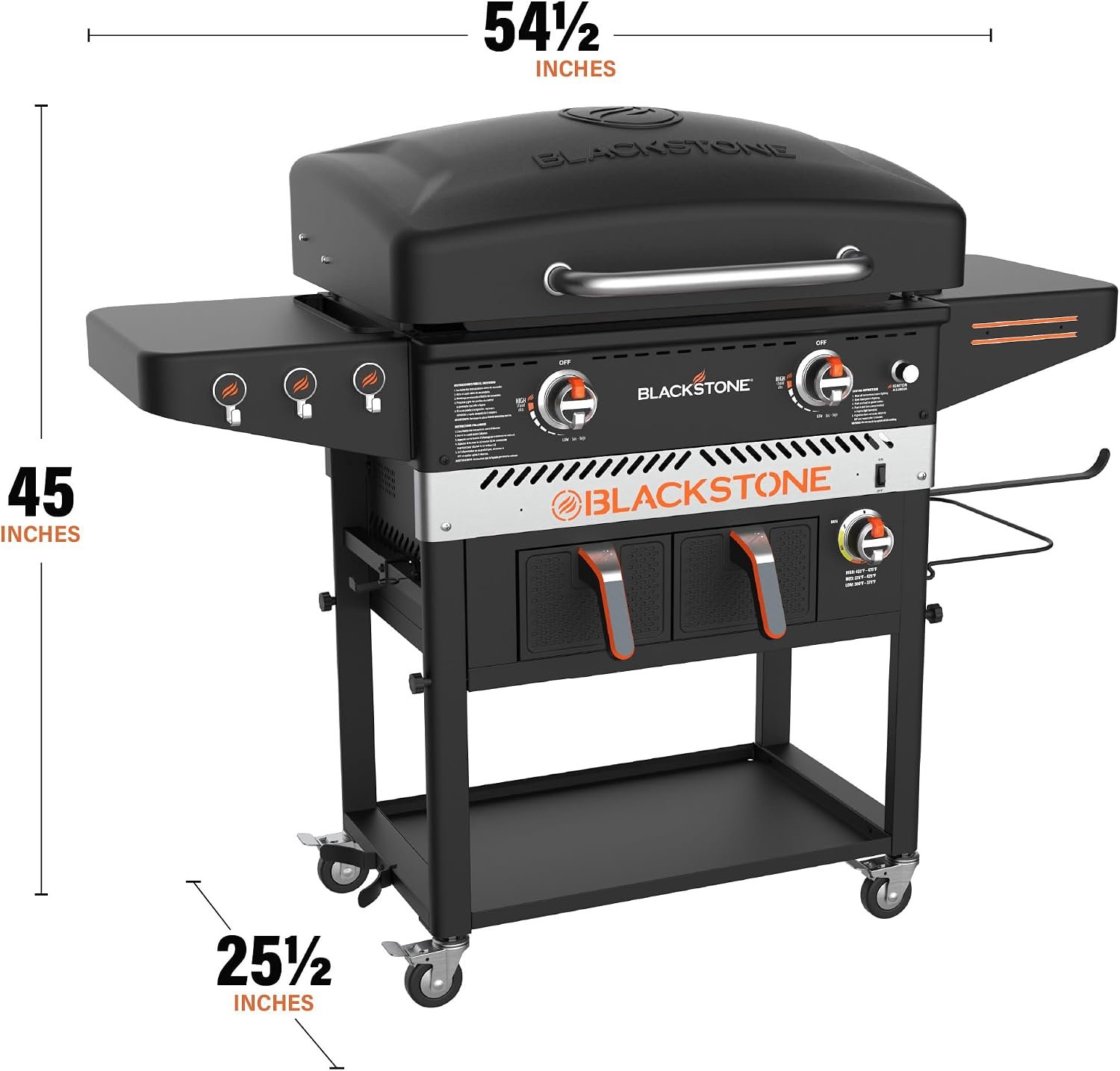 Blackstone 1962 Patio Series 28in Griddle with Air Fryer – 34,000 BTU Dual Burners, Hood and Dual 4 Qt Drawers - Image 3