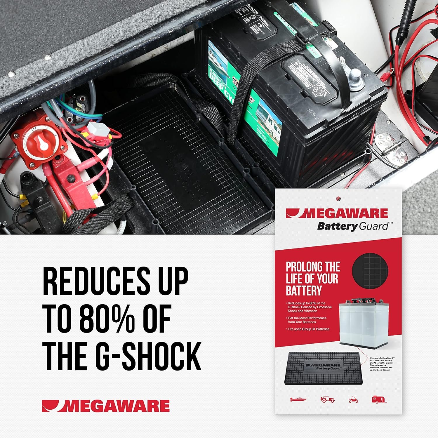 Megaware BatteryGuard 40131 Marine Battery Protection System – Corrosion Prevention Kit for 12V Boat Battery Terminals - Image 3