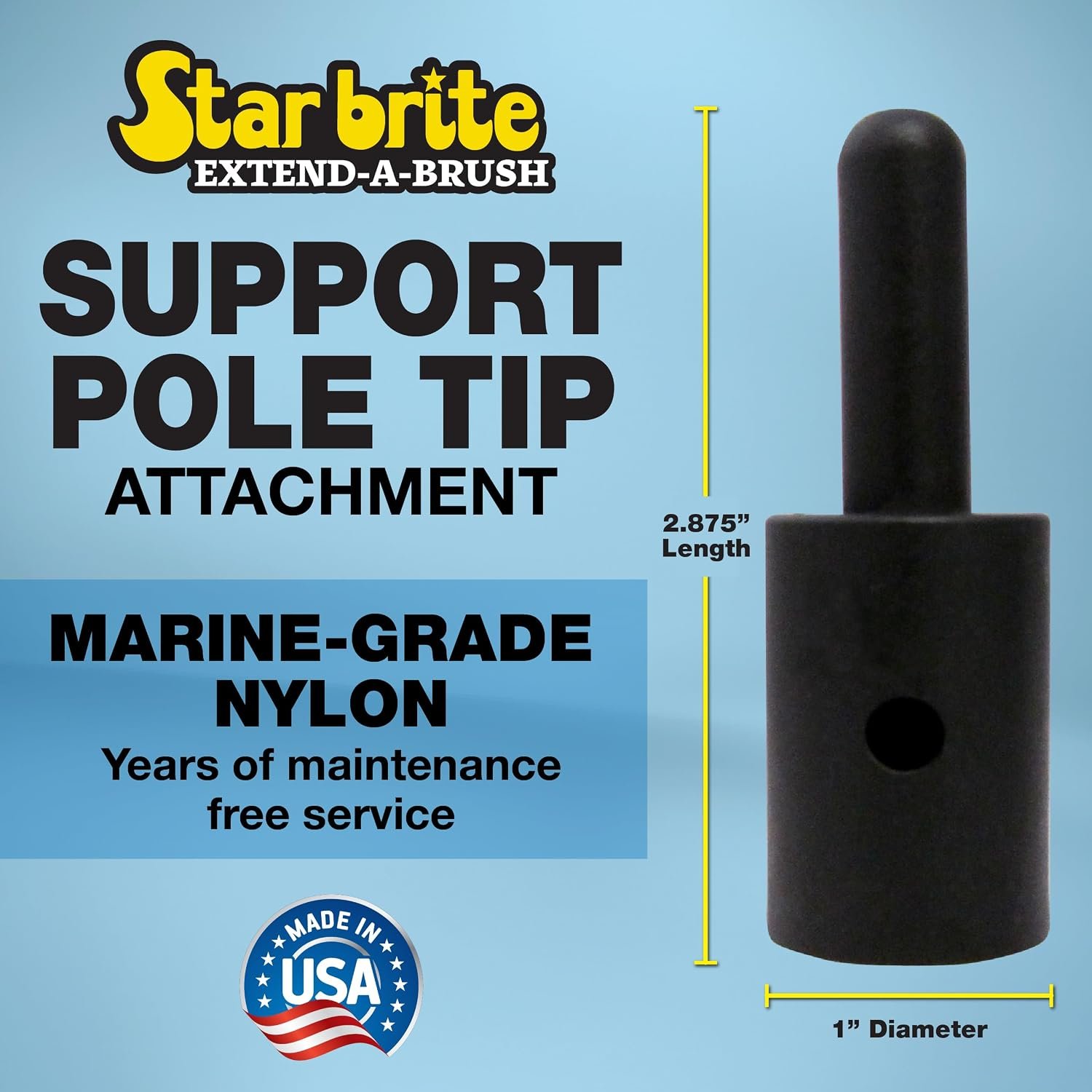 Star brite 40035 Boat Cover Support Pole Top – T-Shaped Replacement Support Cap for Boat Cover Systems - Image 2