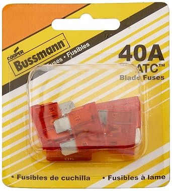 Bussmann BPATC40RP ATC Blade Fuse Pack – 40 Amp Rating, 5-Pack, Fast Automotive Circuit Replacement