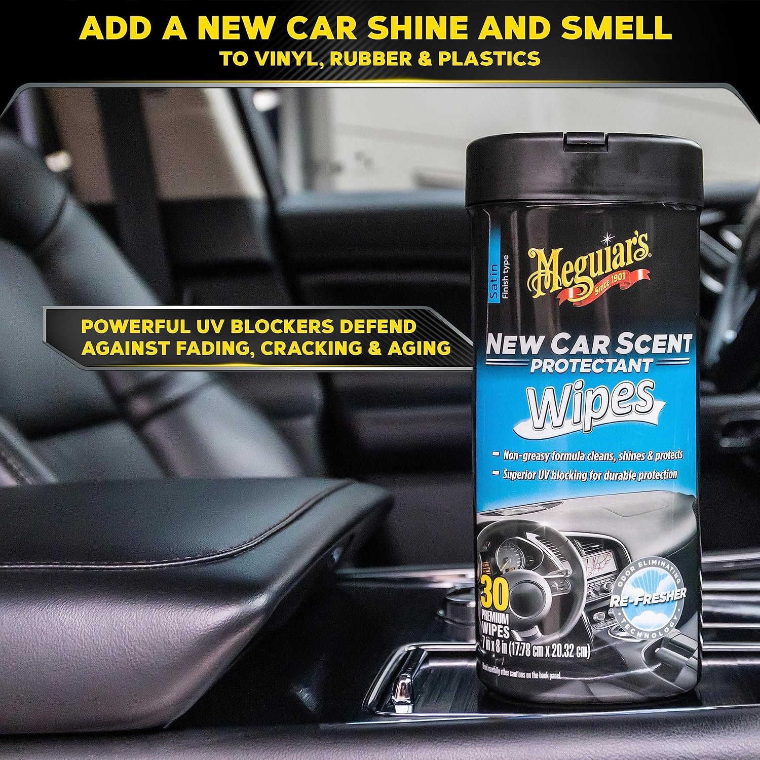 Meguiar's G4200 New Car Scent Protectant Wipes – Interior Cleaning and UV Protection Wipes, 25 Count - Image 6